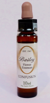 Confusion Bailey Composite Flower Essence - 10ml Stock bottle 10ml dropper bottle of the Bailey Essence 'Confusion' against a white background