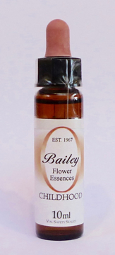 Childhood Bailey Composite Flower Essence - 10ml Stock bottle 10ml dropper bottle of the Bailey Essence 'Childhood' against a white background