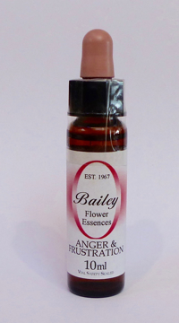 Anger & Frustration Bailey Composite Flower Essence - 10ml Stock bottle 10ml dropper bottle of the Bailey Essence 'Anger & Frustration' against a white background
