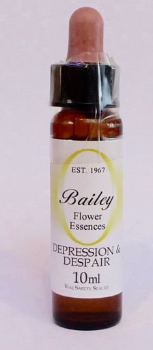 10ml dropper bottle of the Bailey Essence 'Depression & despair' against a white background
