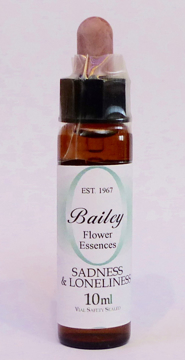 Sadness & Lonliness Bailey Composite Flower Essence - 10ml Stock bottle 10ml dropper bottle of the Bailey Essence 'Sadness & Lonliness' against a white background