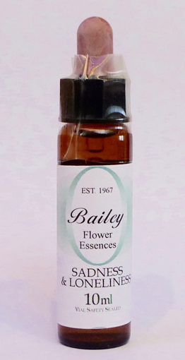 10ml dropper bottle of the Bailey Essence 'Sadness & Lonliness' against a white background