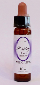 Unification Bailey Composite Flower Essence - 10ml Stock bottle 10ml dropper bottle of the Bailey Essence 'Unification' against a white background