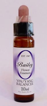 Yin/Yang Balancer Bailey Composite Flower Essence - 10ml Stock bottle 10ml dropper bottle of the Bailey Essence 'Yin/Yang Balancer' against a white background